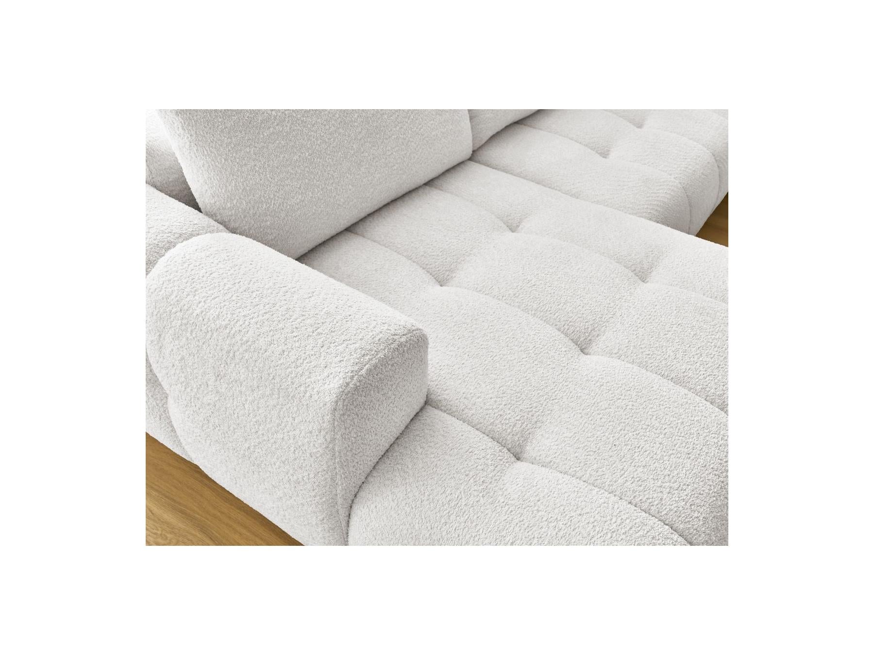 Fuji - Canapé Panoramique Convertible - Tissu Bouclette - Angle Gauche