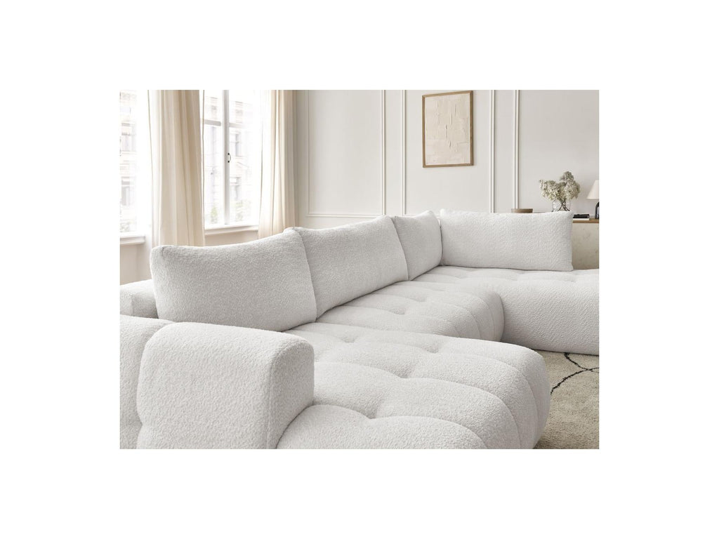 Fuji - Canapé Panoramique Convertible - Tissu Bouclette - Angle Gauche