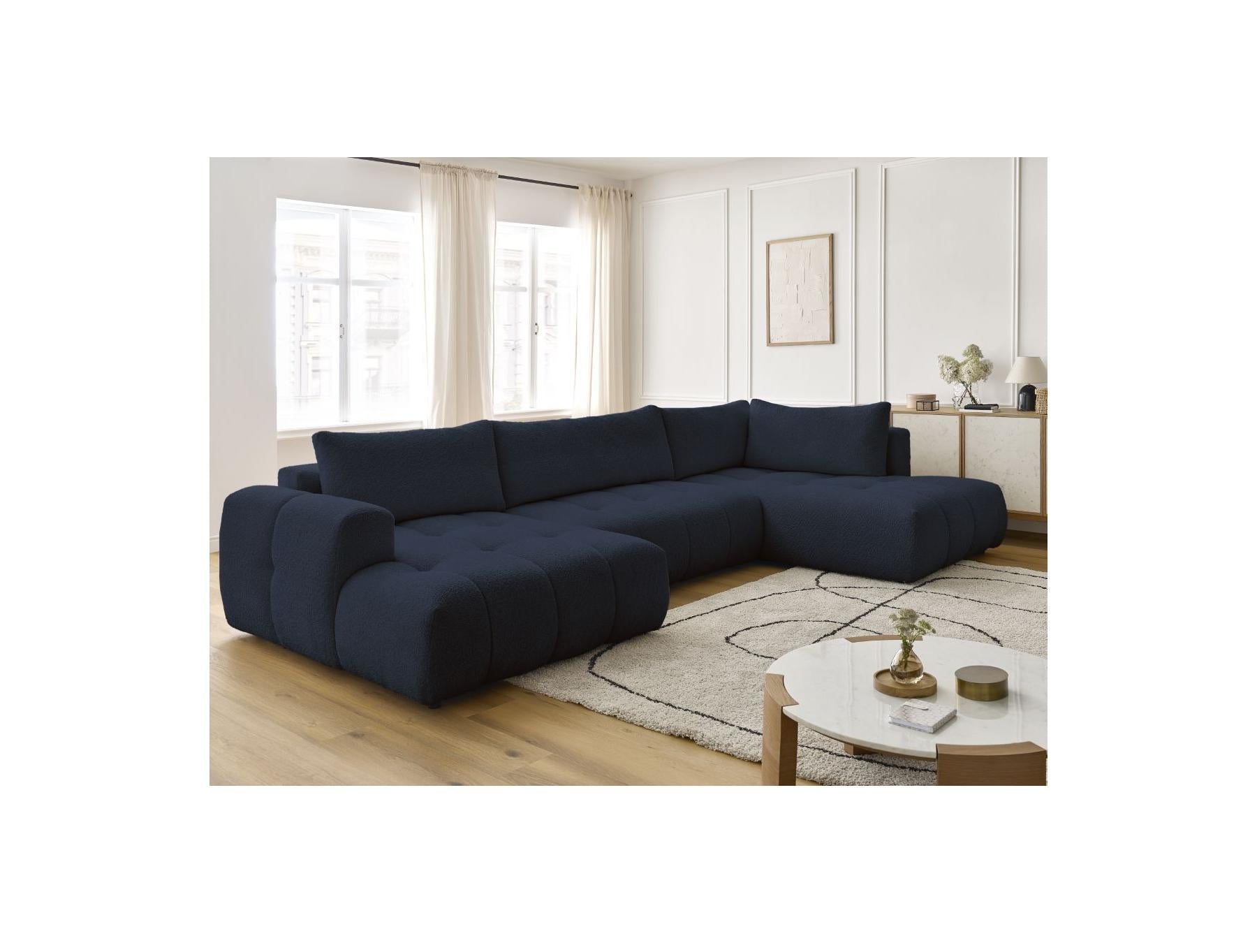 Fuji - Canapé Panoramique Convertible - Tissu Bouclette - Angle Gauche