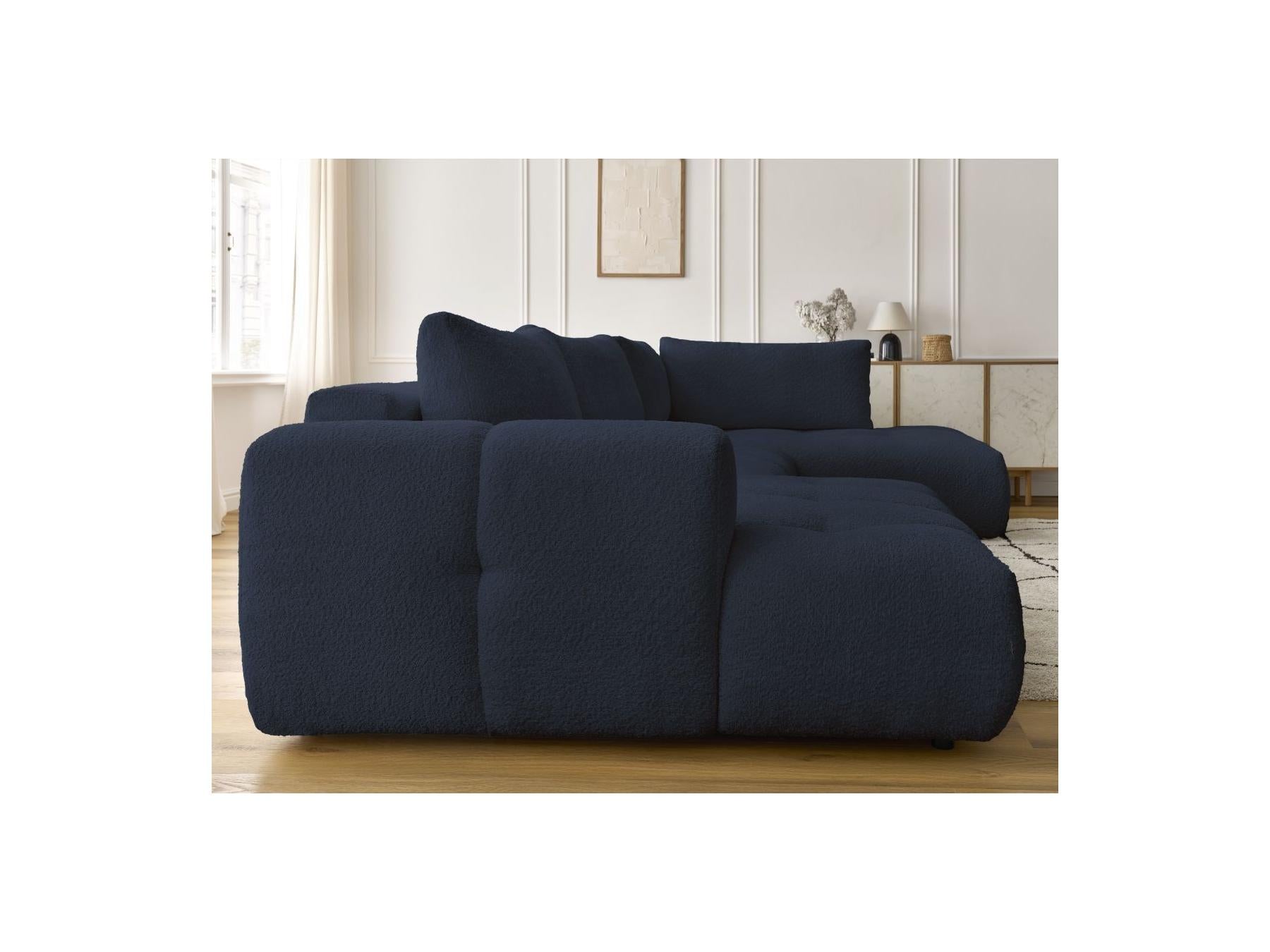 Fuji - Canapé Panoramique Convertible - Tissu Bouclette - Angle Gauche
