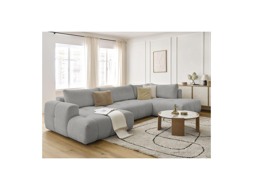 Fuji - Canapé Panoramique Convertible - Tissu Bouclette - Angle Gauche