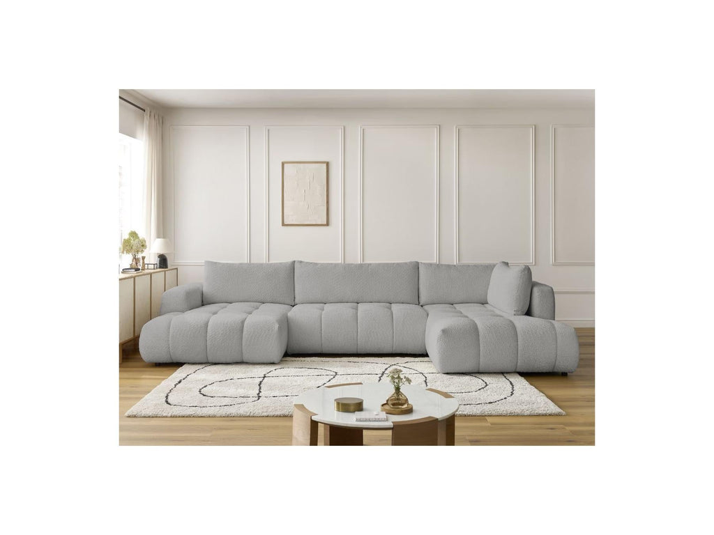 Fuji - Canapé Panoramique Convertible - Tissu Bouclette - Angle Gauche