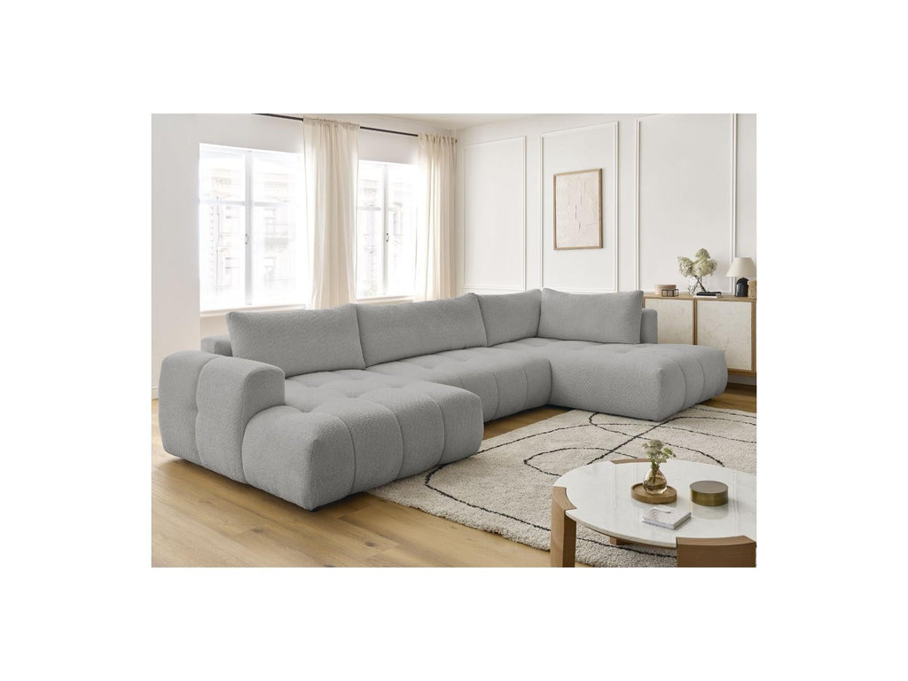 Fuji - Canapé Panoramique Convertible - Tissu Bouclette - Angle Gauche