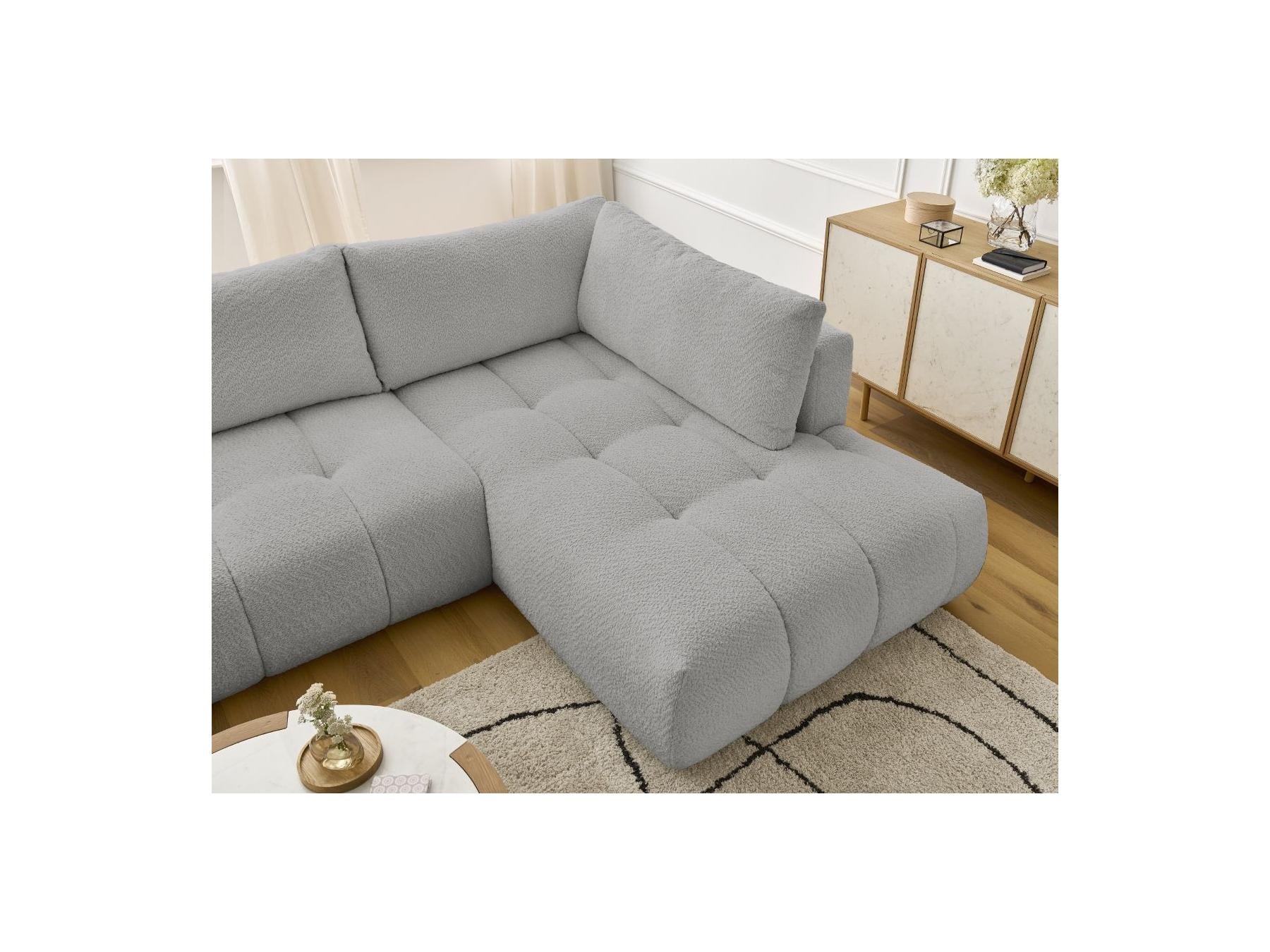 Fuji - Canapé Panoramique Convertible - Tissu Bouclette - Angle Gauche