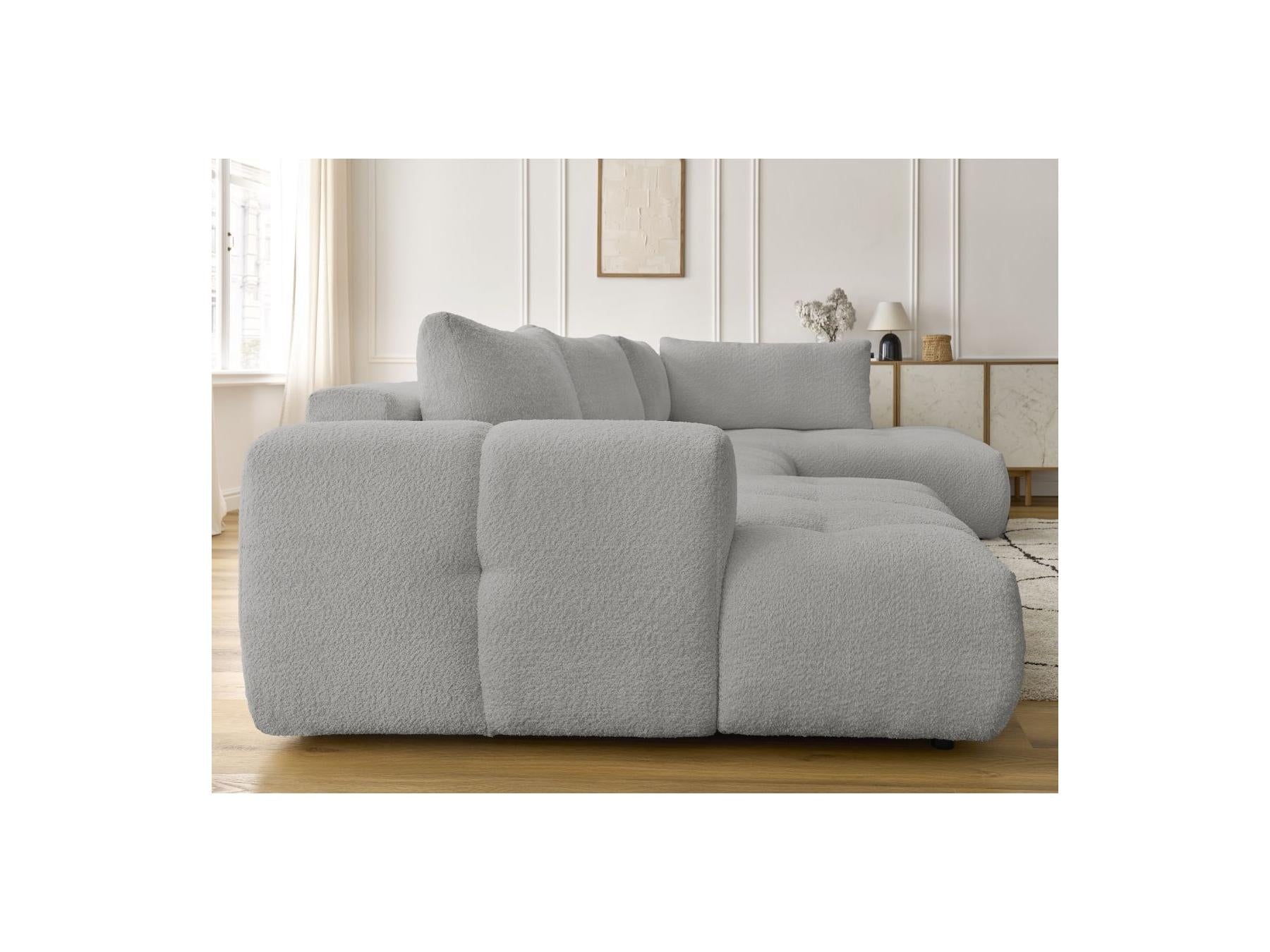 Fuji - Canapé Panoramique Convertible - Tissu Bouclette - Angle Gauche
