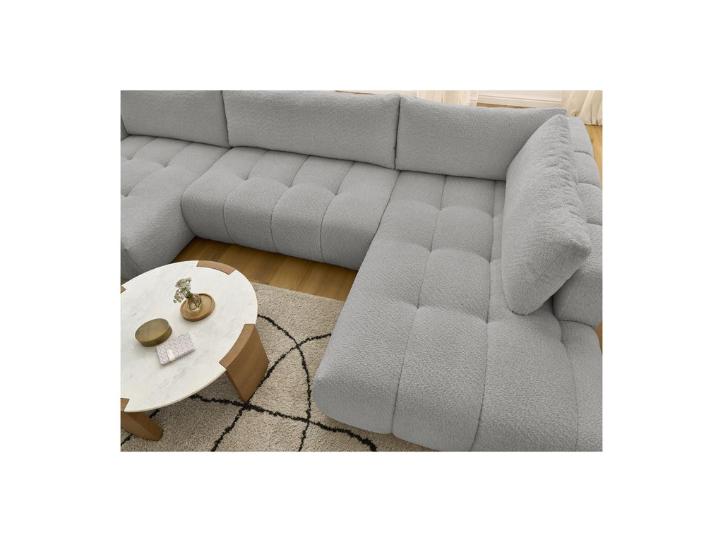 Fuji - Canapé Panoramique Convertible - Tissu Bouclette - Angle Gauche
