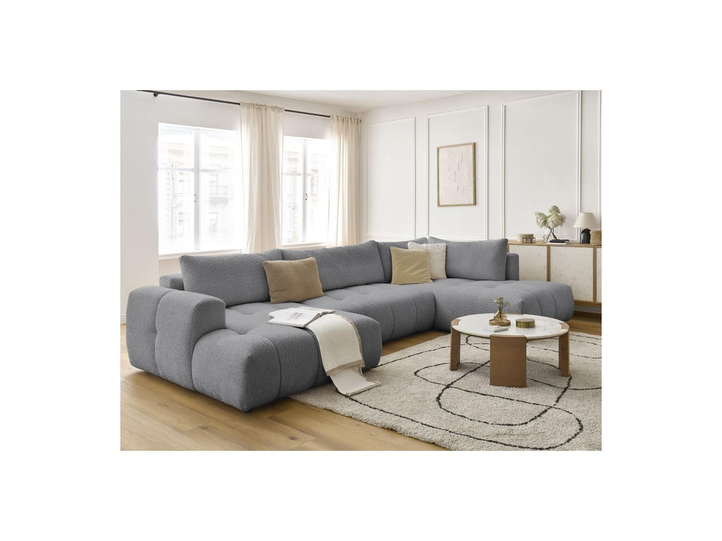 Fuji - Canapé Panoramique Convertible - Tissu Bouclette - Angle Gauche