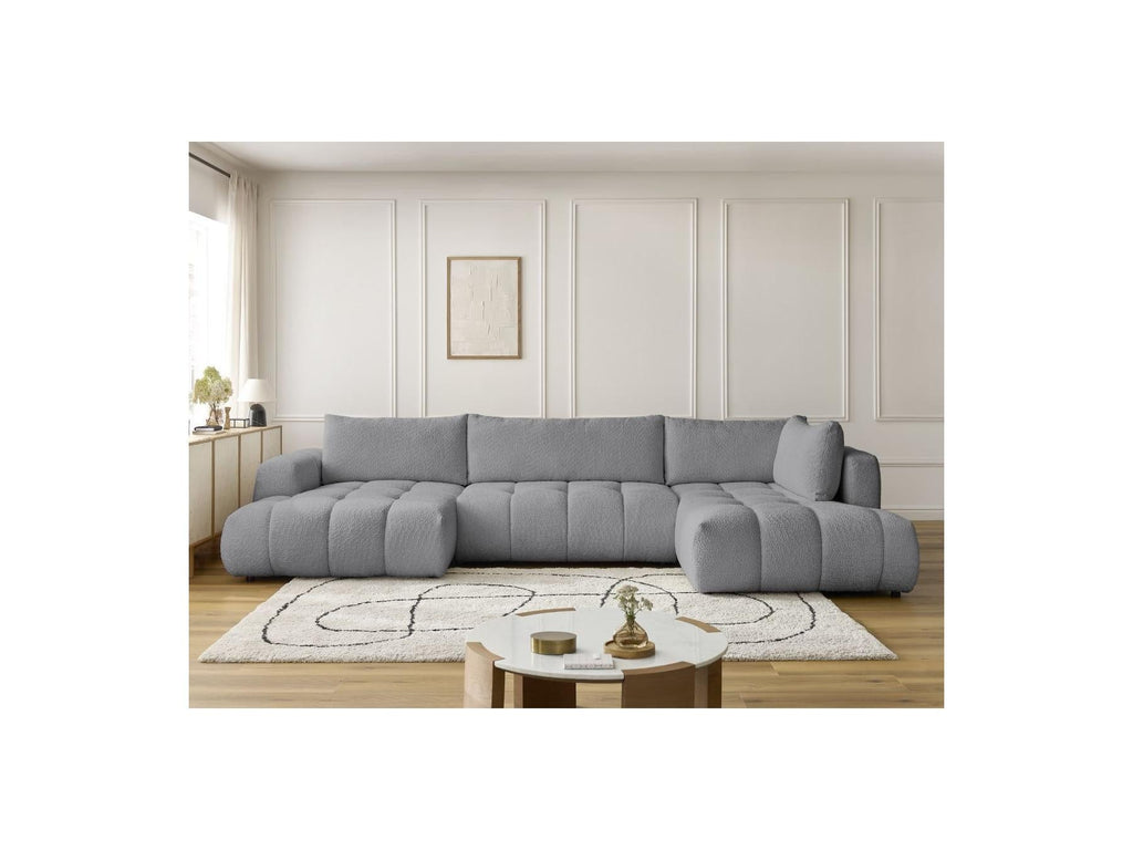 Fuji - Canapé Panoramique Convertible - Tissu Bouclette - Angle Gauche