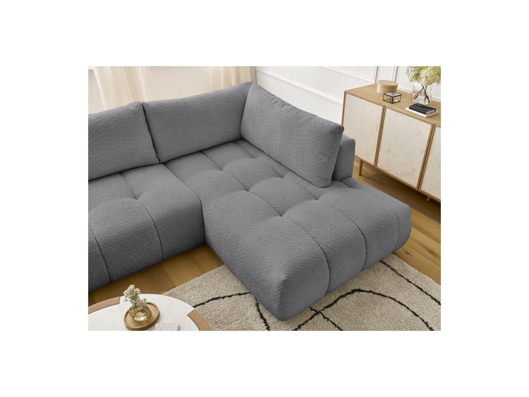 Fuji - Canapé Panoramique Convertible - Tissu Bouclette - Angle Gauche