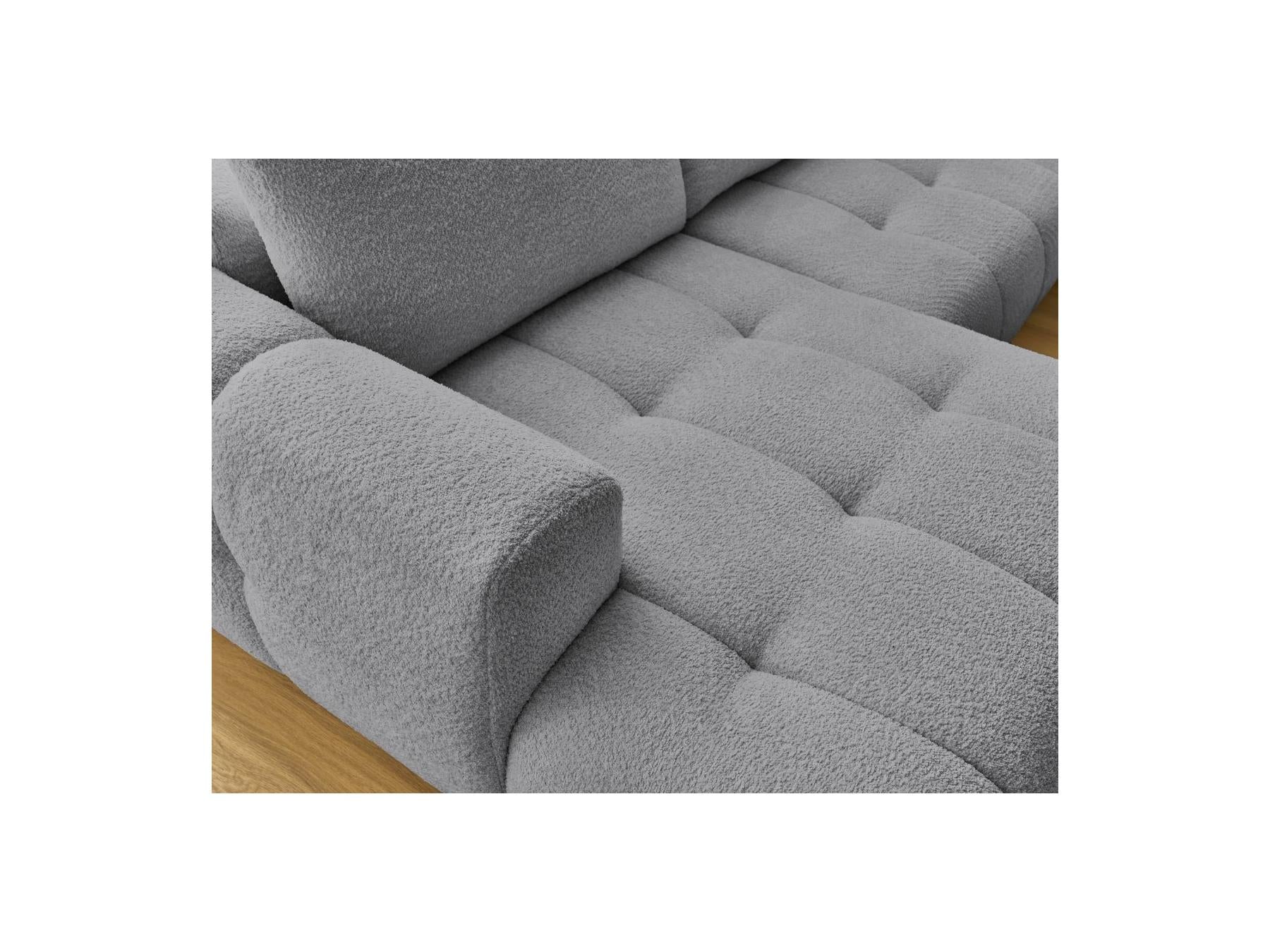 Fuji - Canapé Panoramique Convertible - Tissu Bouclette - Angle Gauche