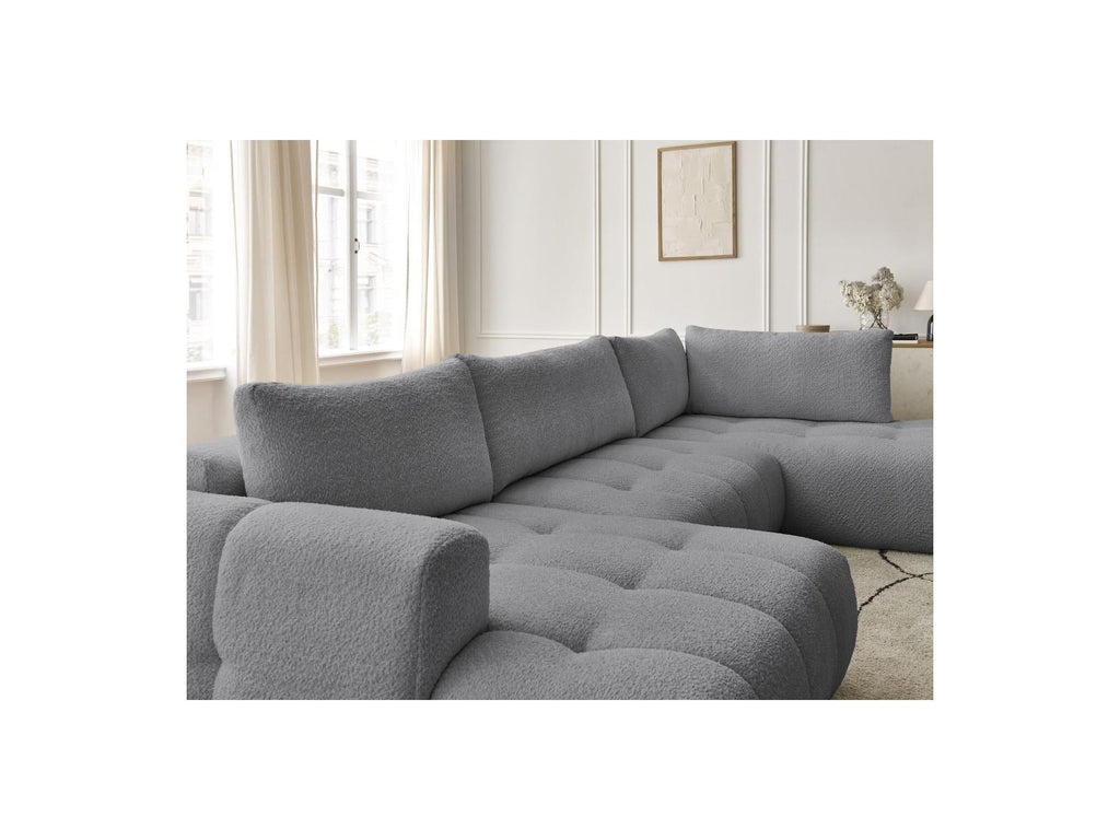 Fuji - Canapé Panoramique Convertible - Tissu Bouclette - Angle Gauche