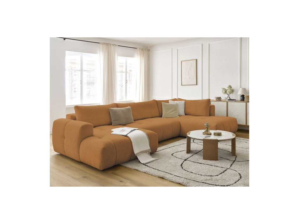Fuji - Canapé Panoramique Convertible - Tissu Bouclette - Angle Gauche