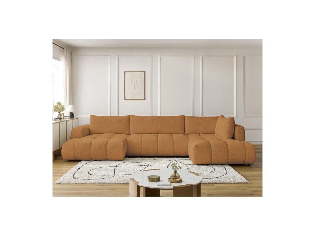 Fuji - Canapé Panoramique Convertible - Tissu Bouclette - Angle Gauche