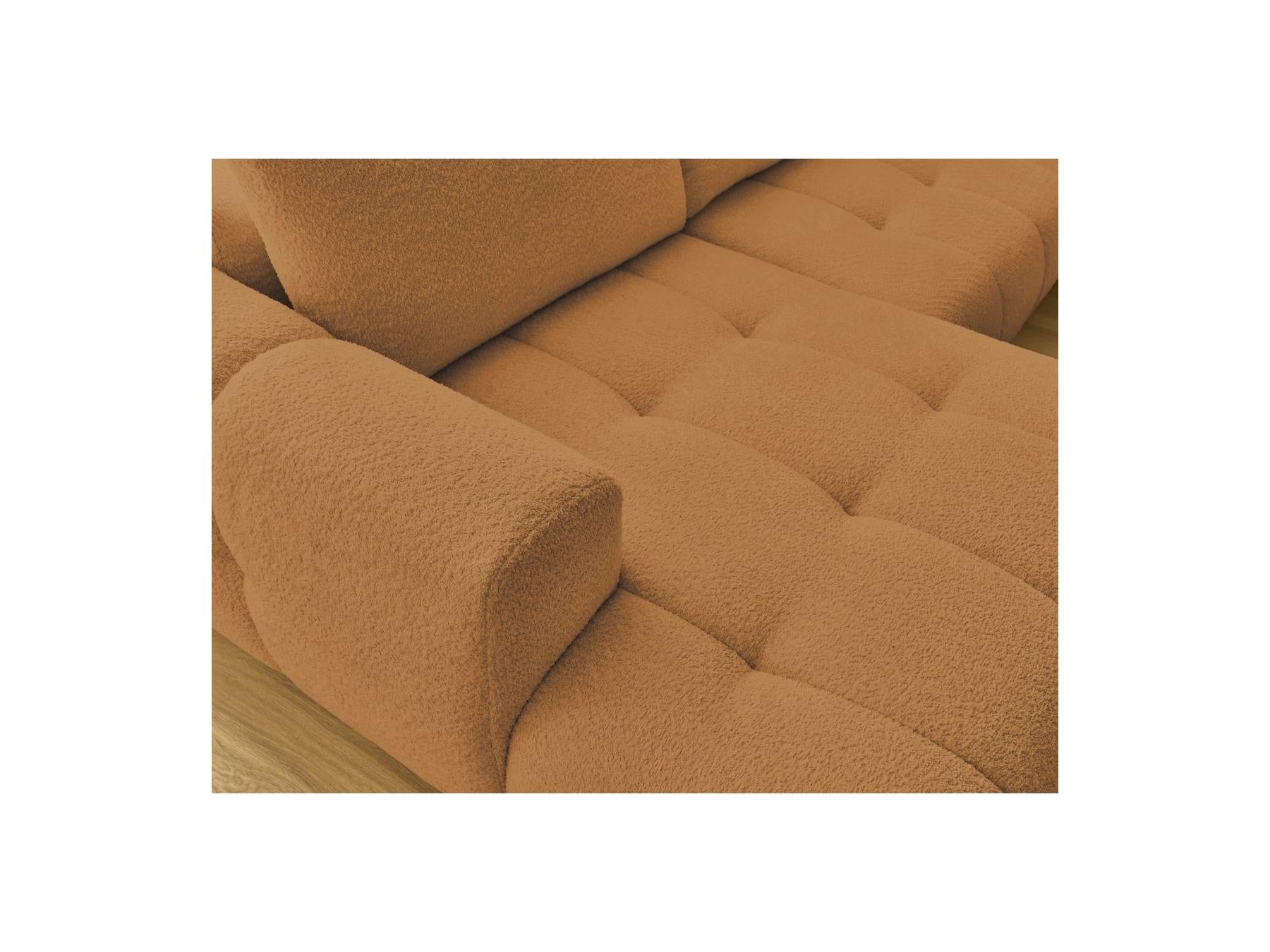 Fuji - Canapé Panoramique Convertible - Tissu Bouclette - Angle Gauche