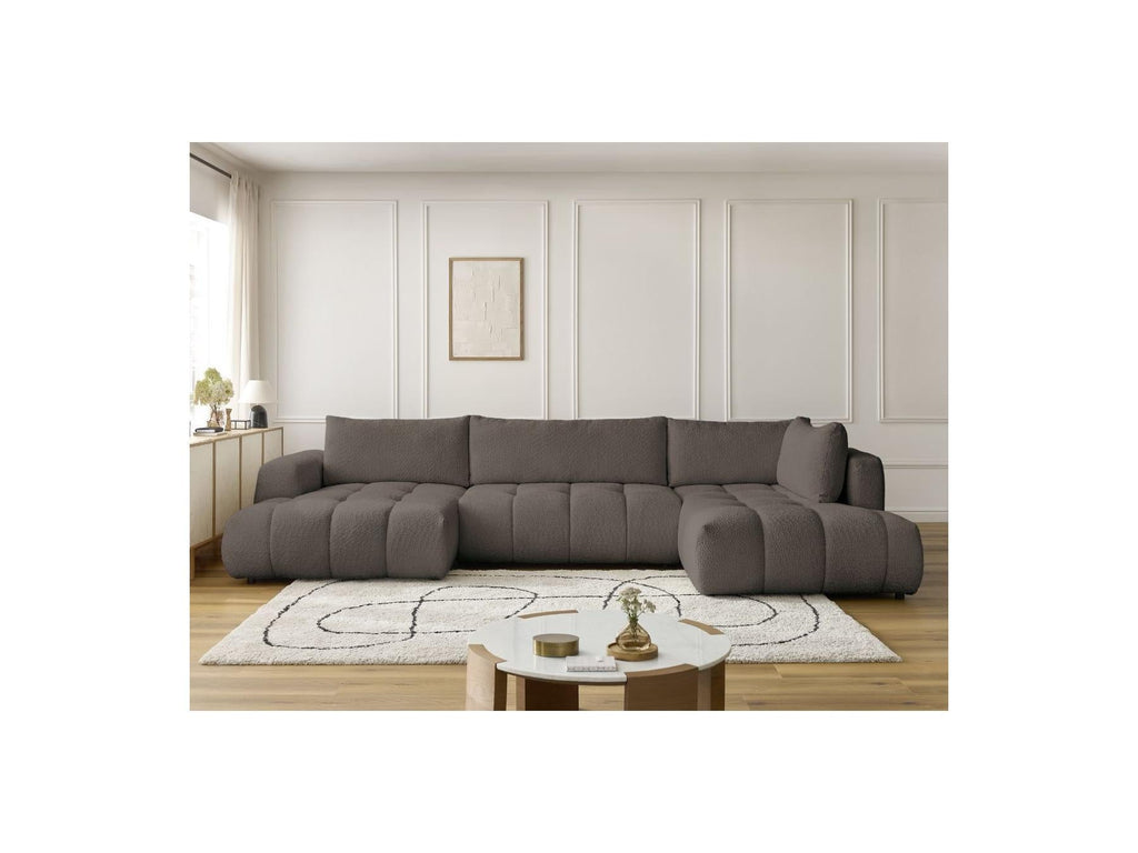 Fuji - Canapé Panoramique Convertible - Tissu Bouclette - Angle Gauche