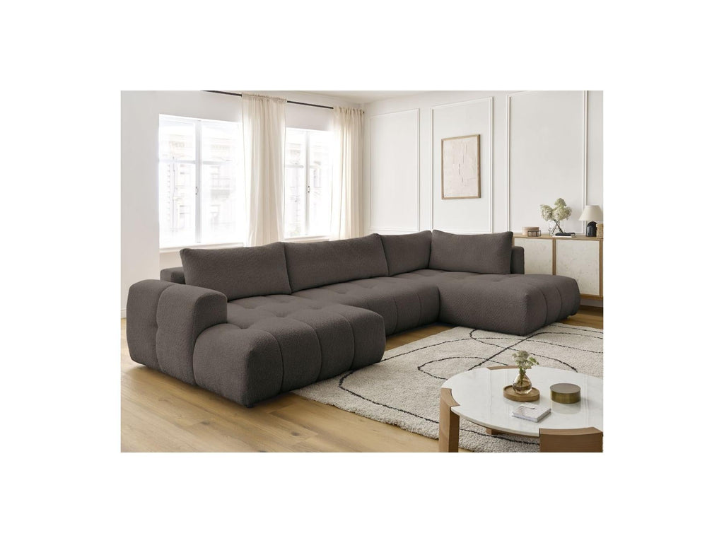 Fuji - Canapé Panoramique Convertible - Tissu Bouclette - Angle Gauche