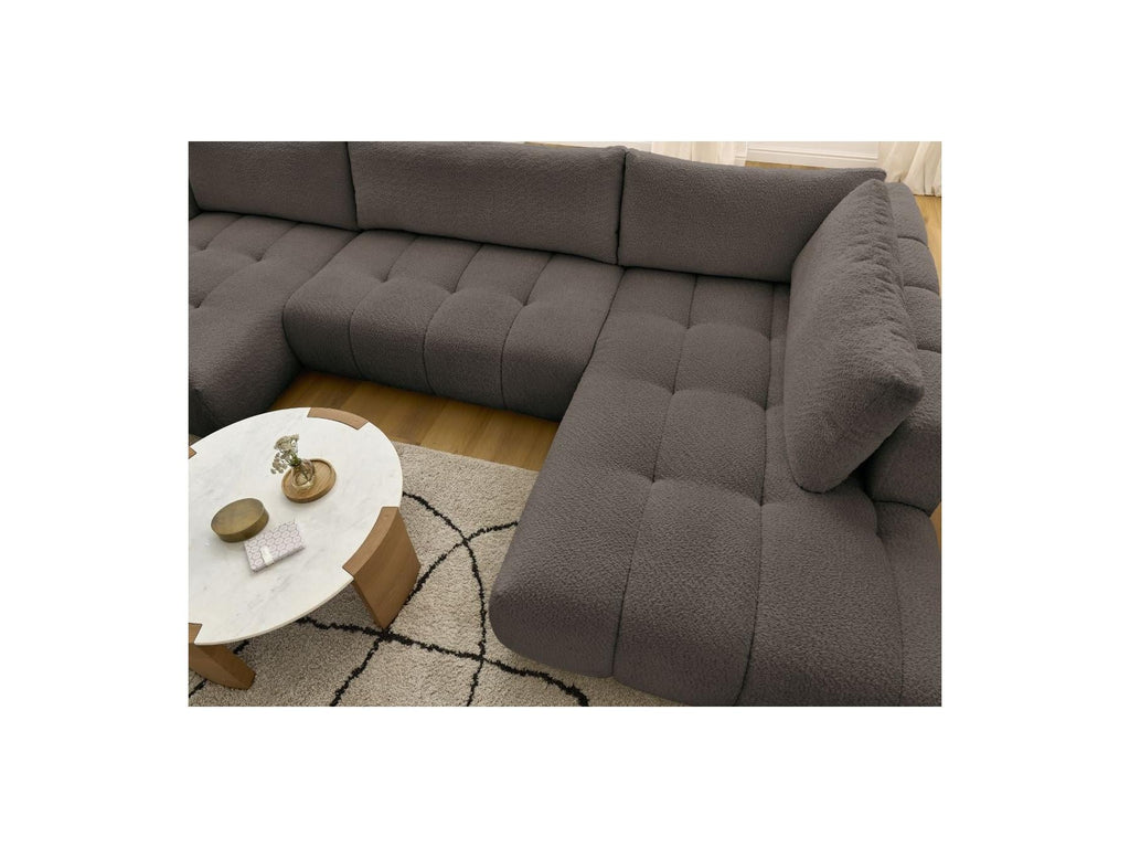 Fuji - Canapé Panoramique Convertible - Tissu Bouclette - Angle Gauche