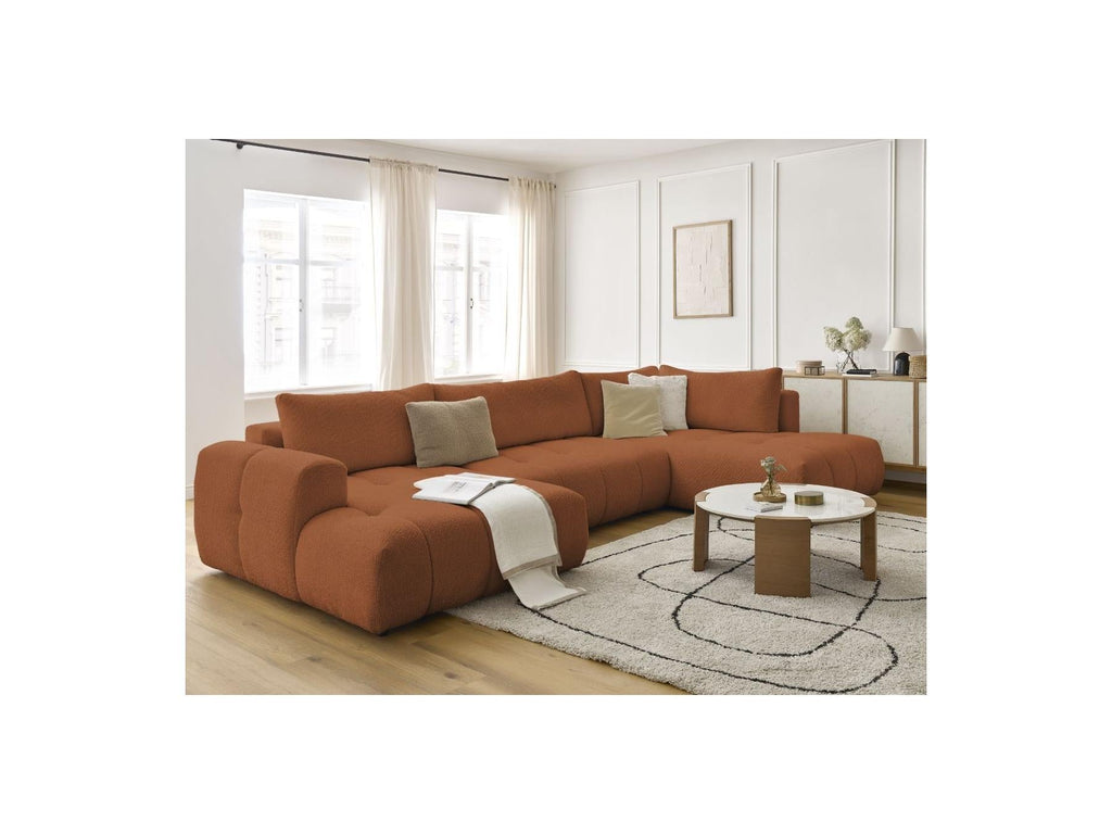Fuji - Canapé Panoramique Convertible - Tissu Bouclette - Angle Gauche