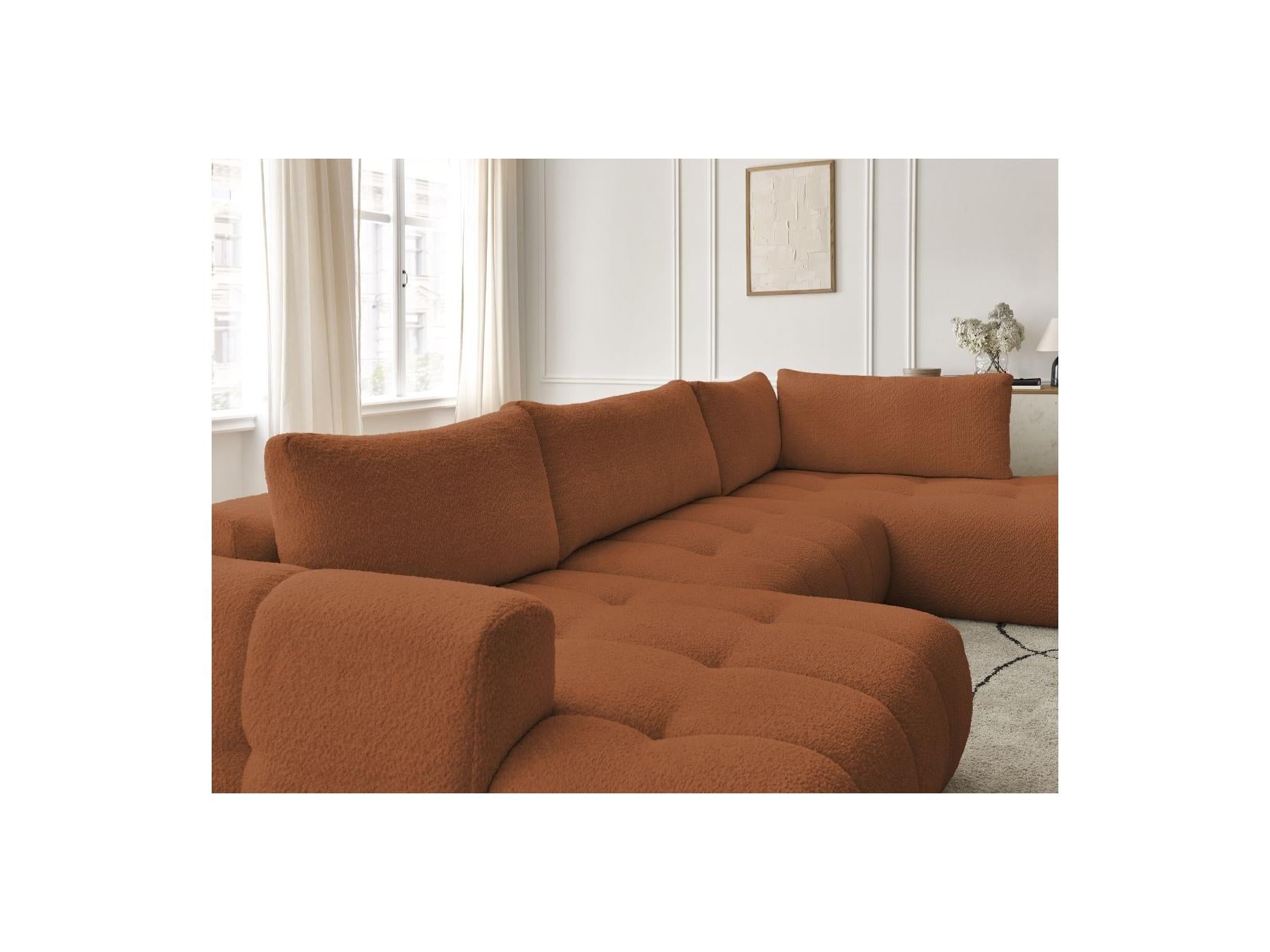 Fuji - Canapé Panoramique Convertible - Tissu Bouclette - Angle Gauche