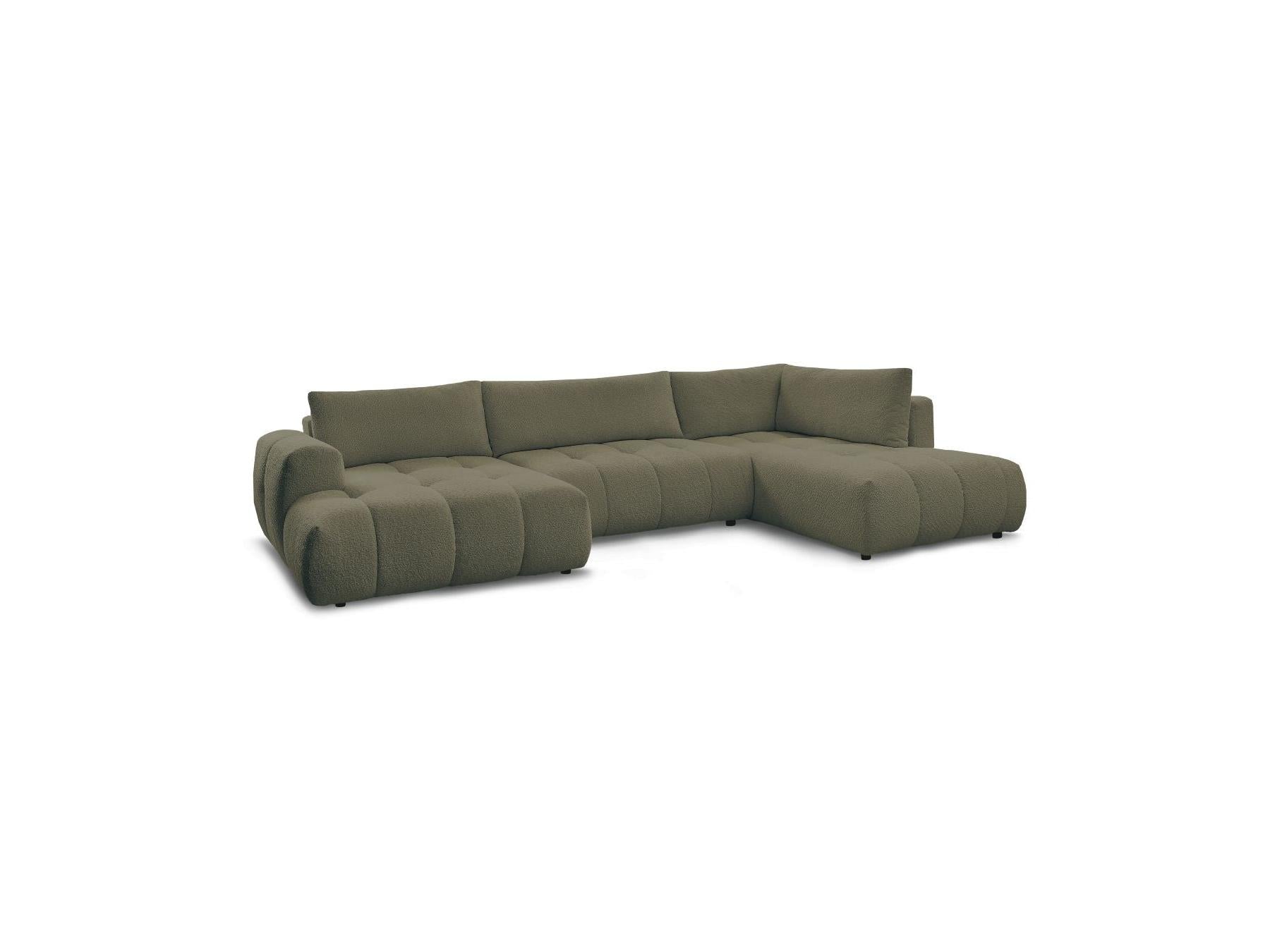 Fuji - Canapé Panoramique Convertible - Tissu Bouclette - Angle Gauche