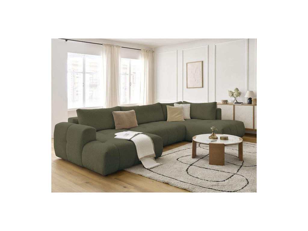 Fuji - Canapé Panoramique Convertible - Tissu Bouclette - Angle Gauche