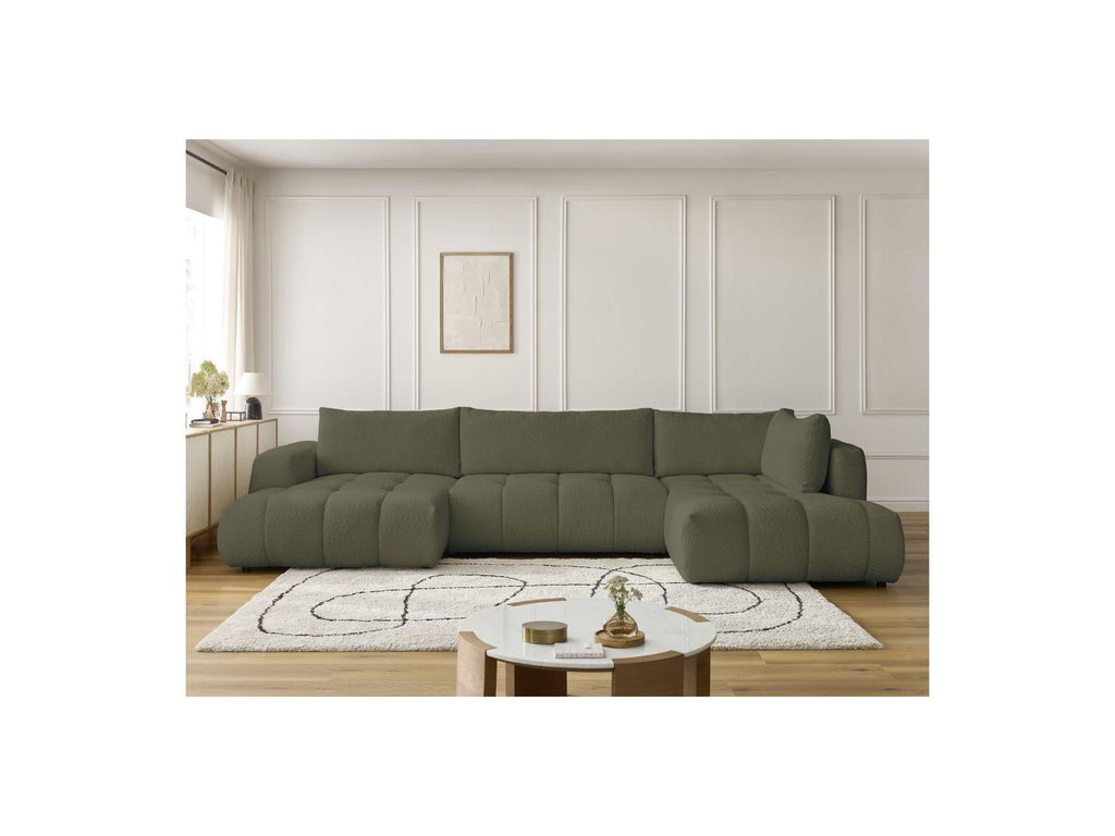 Fuji - Canapé Panoramique Convertible - Tissu Bouclette - Angle Gauche