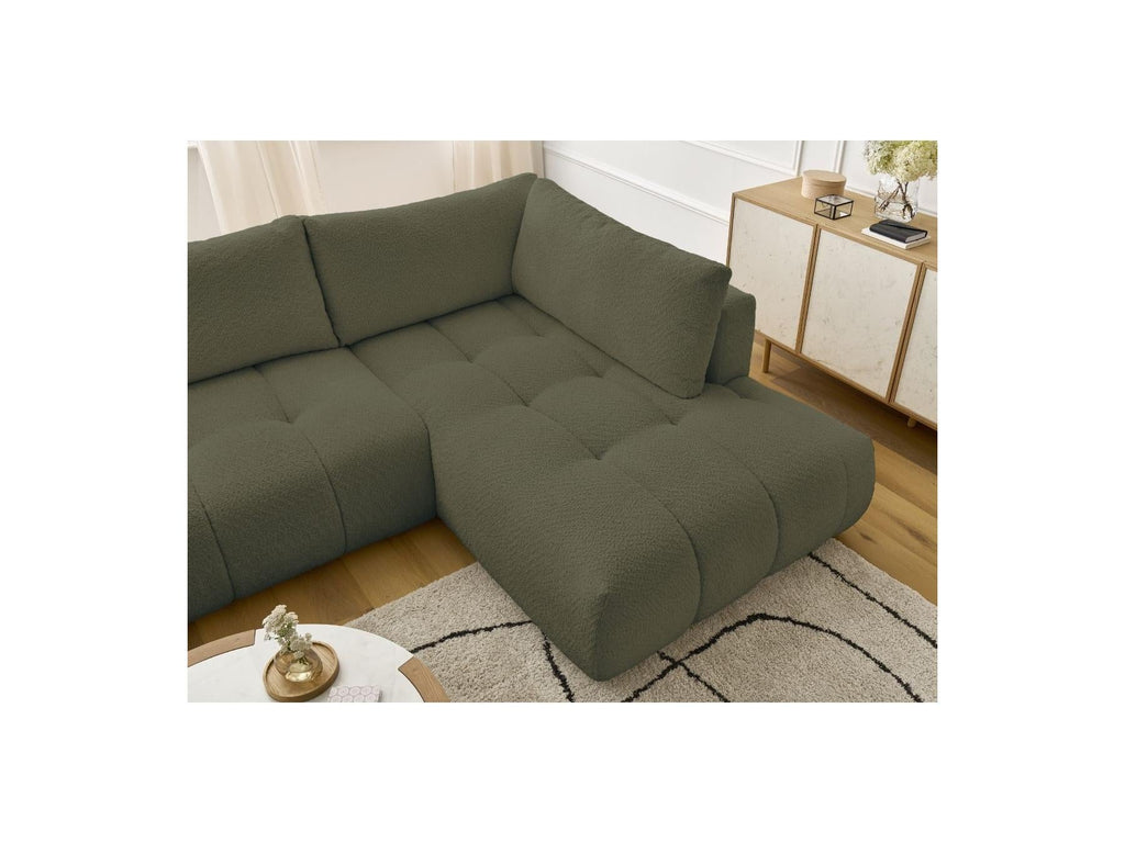 Fuji - Canapé Panoramique Convertible - Tissu Bouclette - Angle Gauche