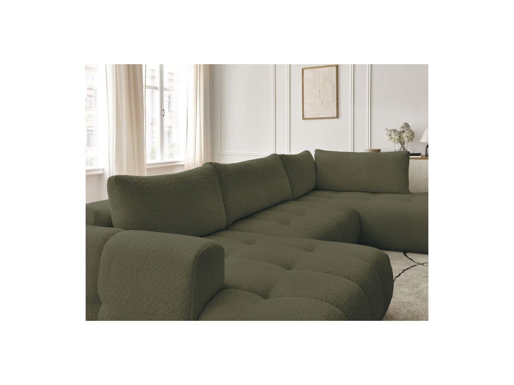 Fuji - Canapé Panoramique Convertible - Tissu Bouclette - Angle Gauche