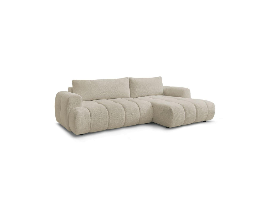 Fuji - Canapé D'Angle Convertible - Tissu Bouclette - Angle Droit