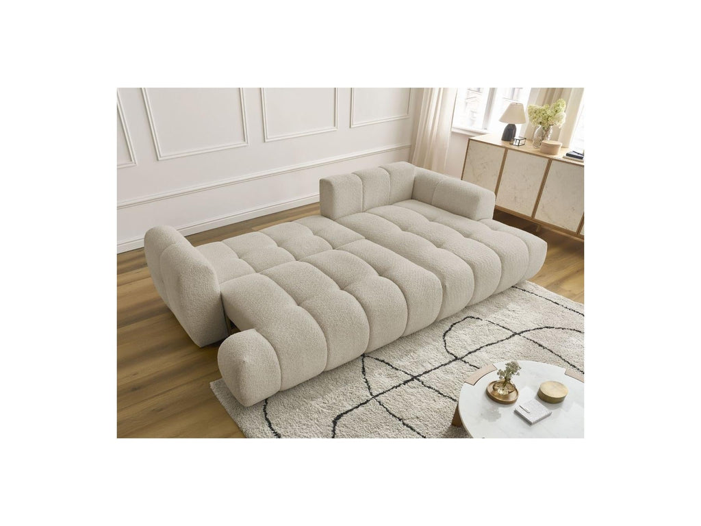 Fuji - Canapé D'Angle Convertible - Tissu Bouclette - Angle Droit