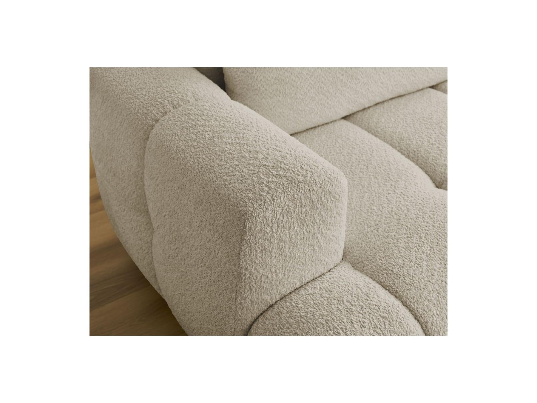 Fuji - Canapé D'Angle Convertible - Tissu Bouclette - Angle Droit