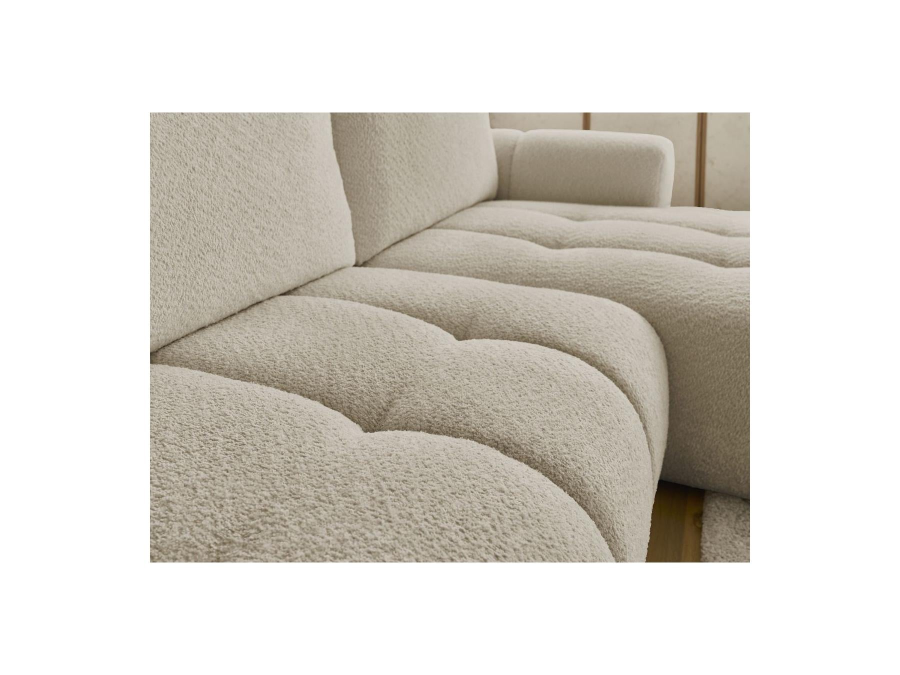 Fuji - Canapé D'Angle Convertible - Tissu Bouclette - Angle Droit