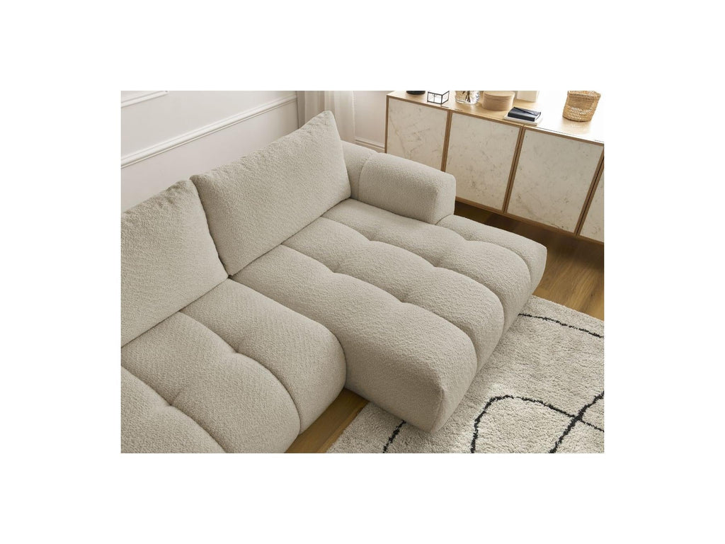 Fuji - Canapé D'Angle Convertible - Tissu Bouclette - Angle Droit