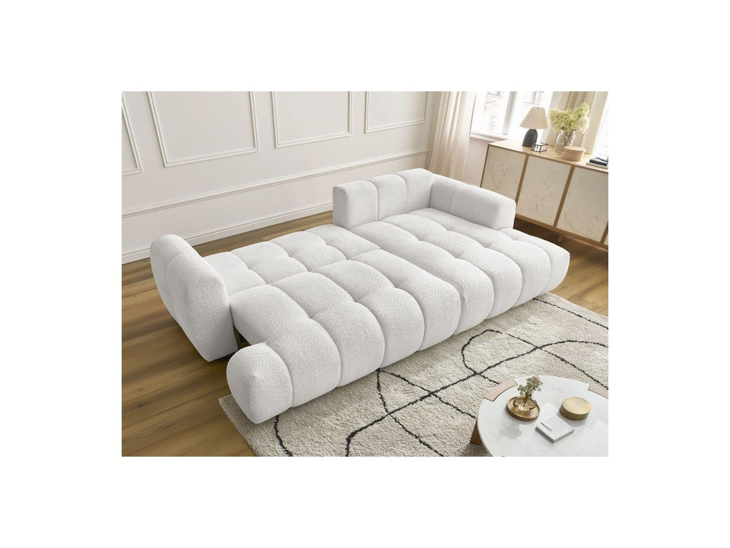 Fuji - Canapé D'Angle Convertible - Tissu Bouclette - Angle Droit