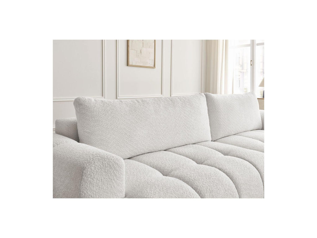 Fuji - Canapé D'Angle Convertible - Tissu Bouclette - Angle Droit