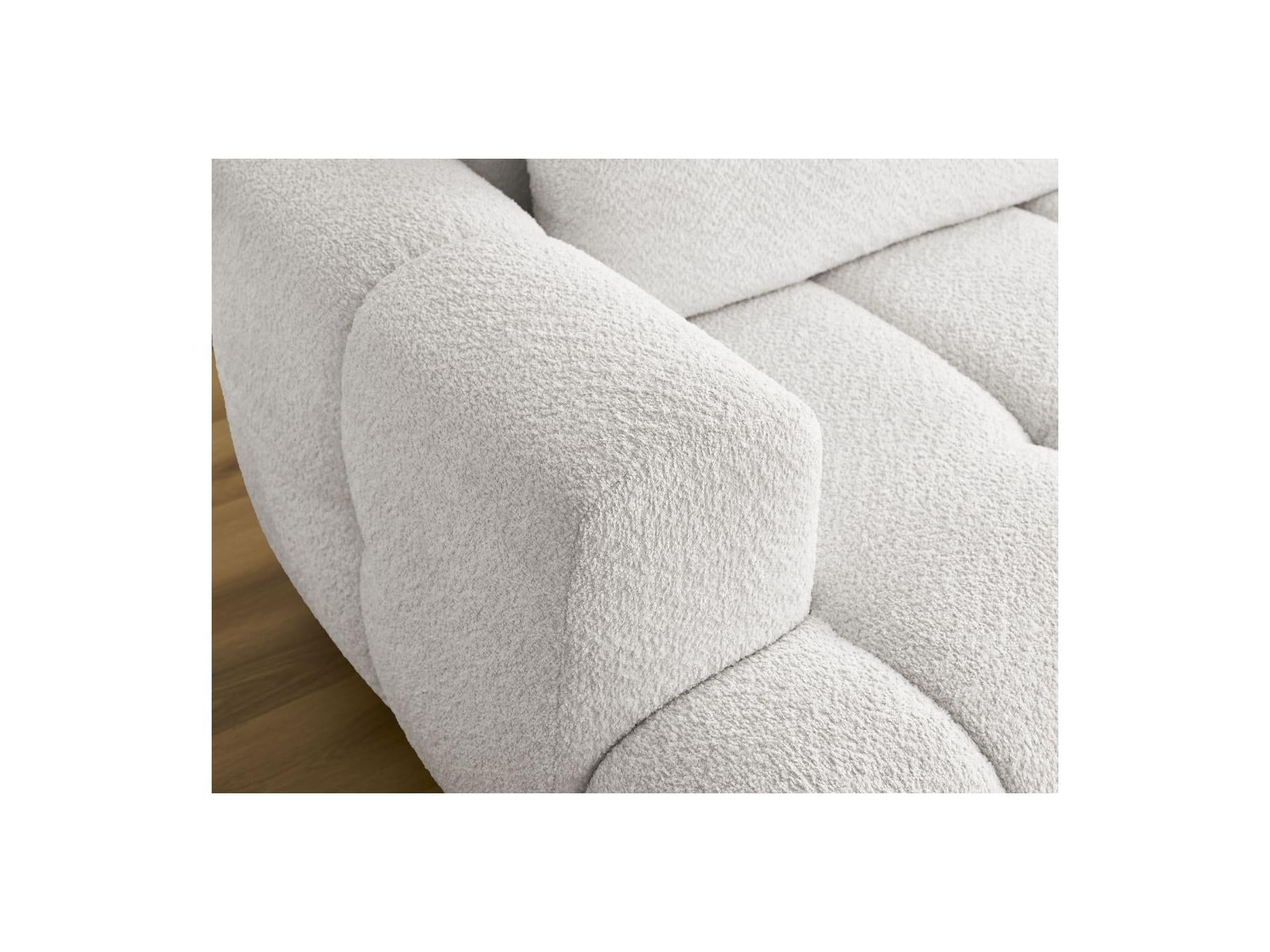 Fuji - Canapé D'Angle Convertible - Tissu Bouclette - Angle Droit