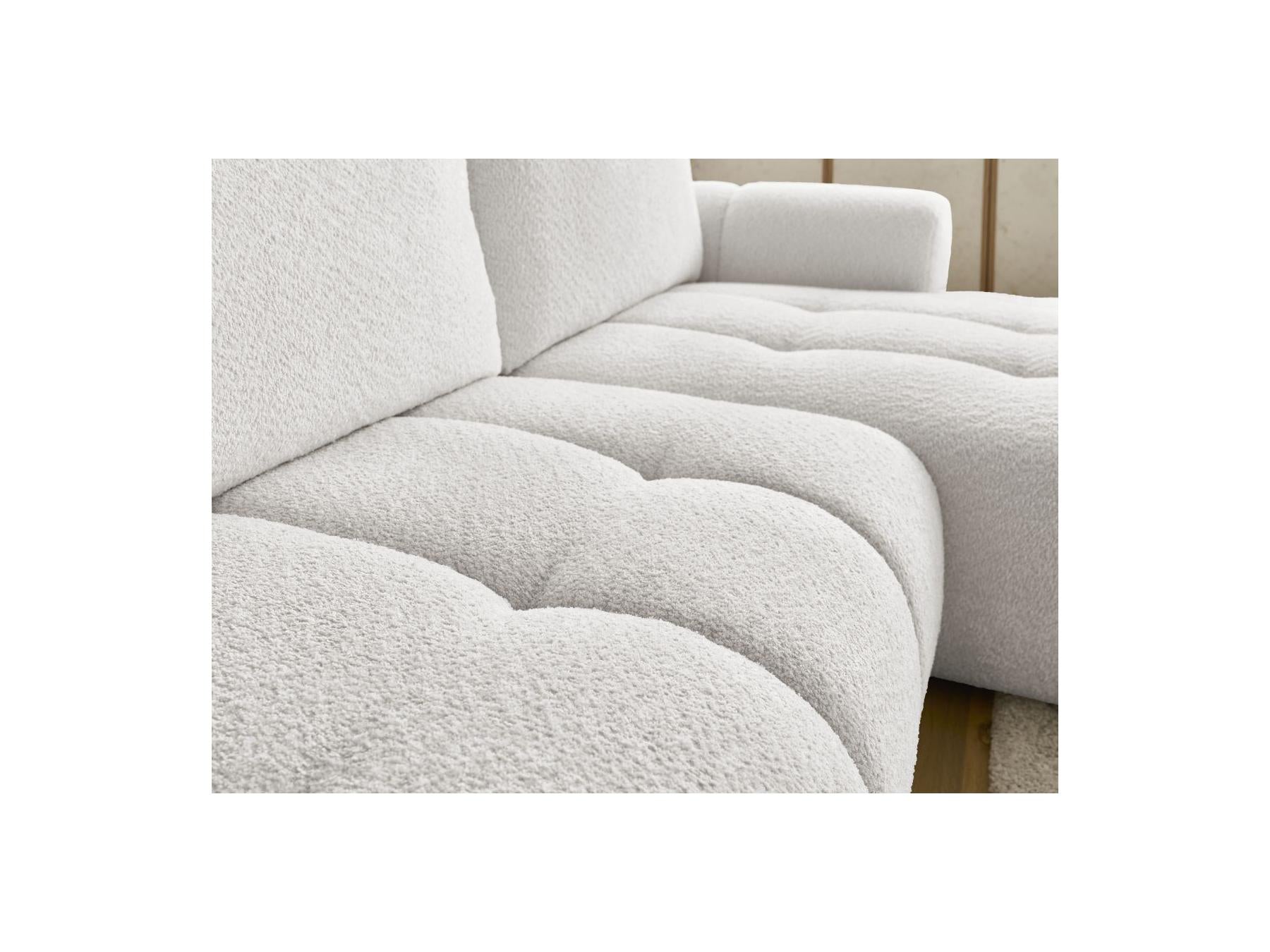 Fuji - Canapé D'Angle Convertible - Tissu Bouclette - Angle Droit