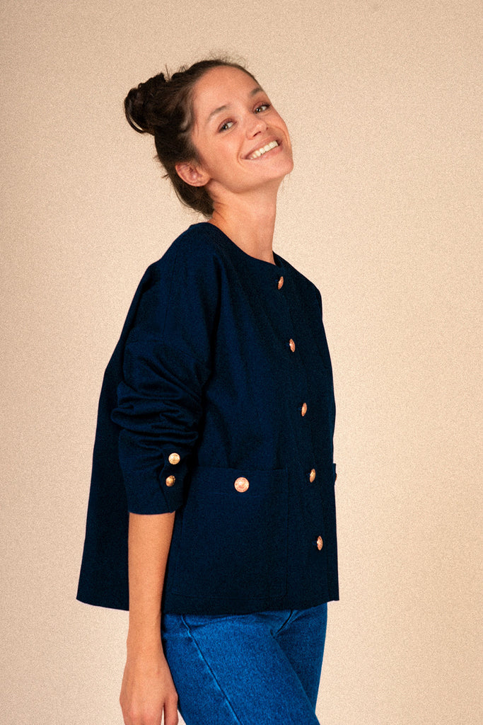 Veste Charonne Gabardine Marine