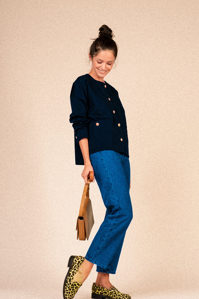 Veste Charonne Gabardine Marine