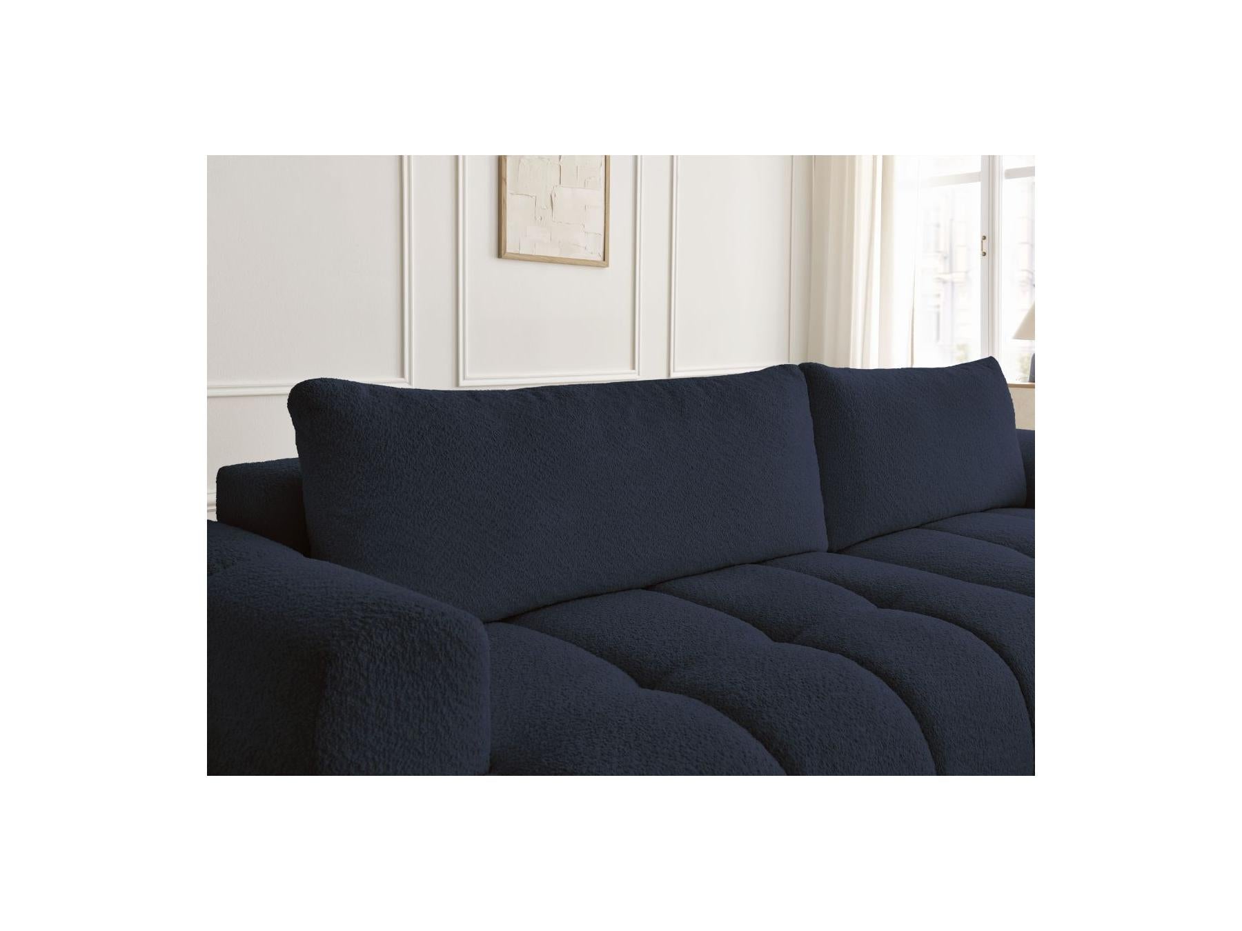 Fuji - Canapé D'Angle Convertible - Tissu Bouclette - Angle Droit