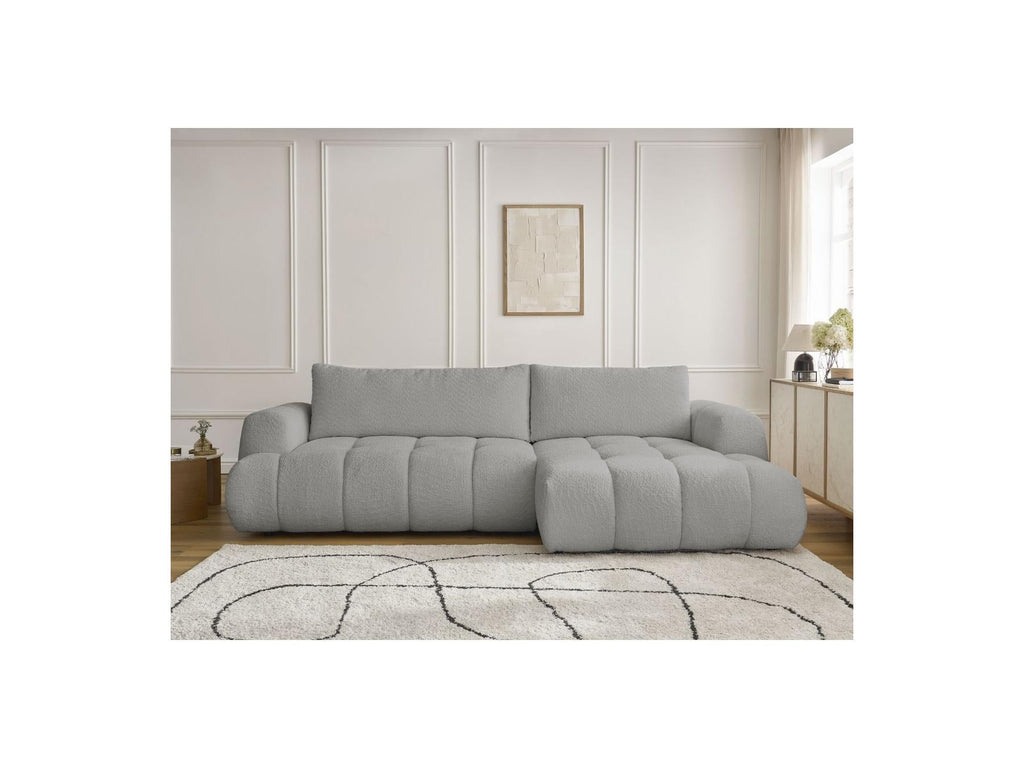 Fuji - Canapé D'Angle Convertible - Tissu Bouclette - Angle Droit