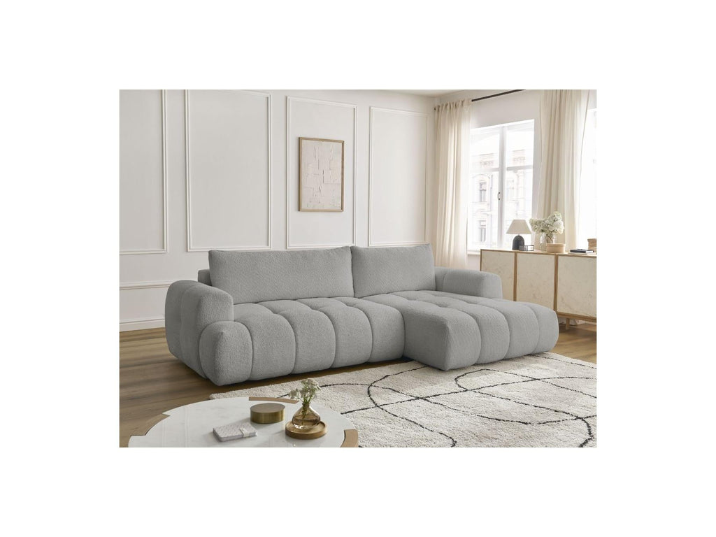 Fuji - Canapé D'Angle Convertible - Tissu Bouclette - Angle Droit