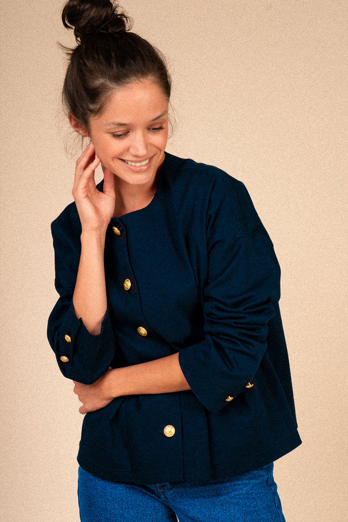 Veste Charonne Gabardine Marine