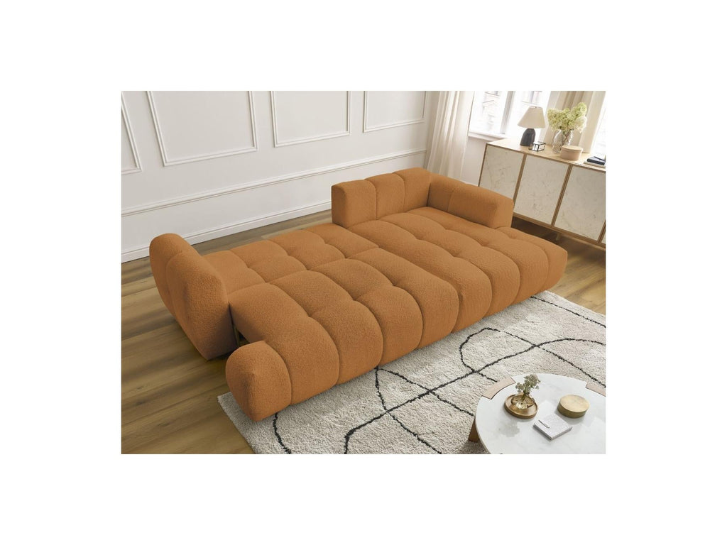 Fuji - Canapé D'Angle Convertible - Tissu Bouclette - Angle Droit