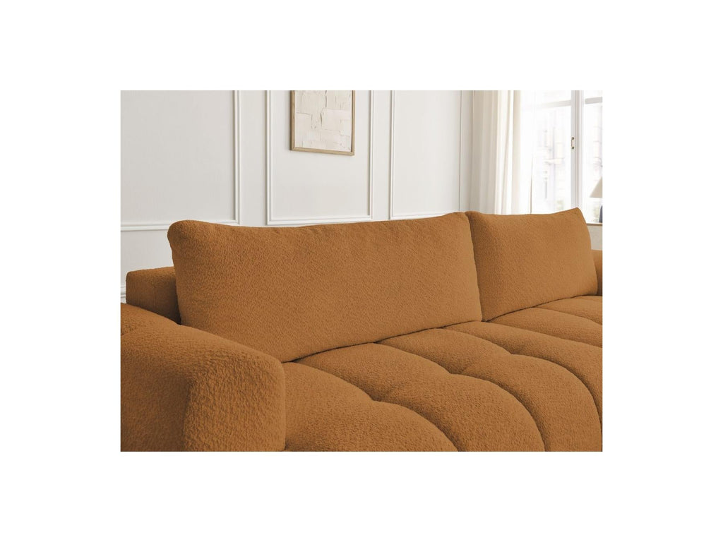 Fuji - Canapé D'Angle Convertible - Tissu Bouclette - Angle Droit