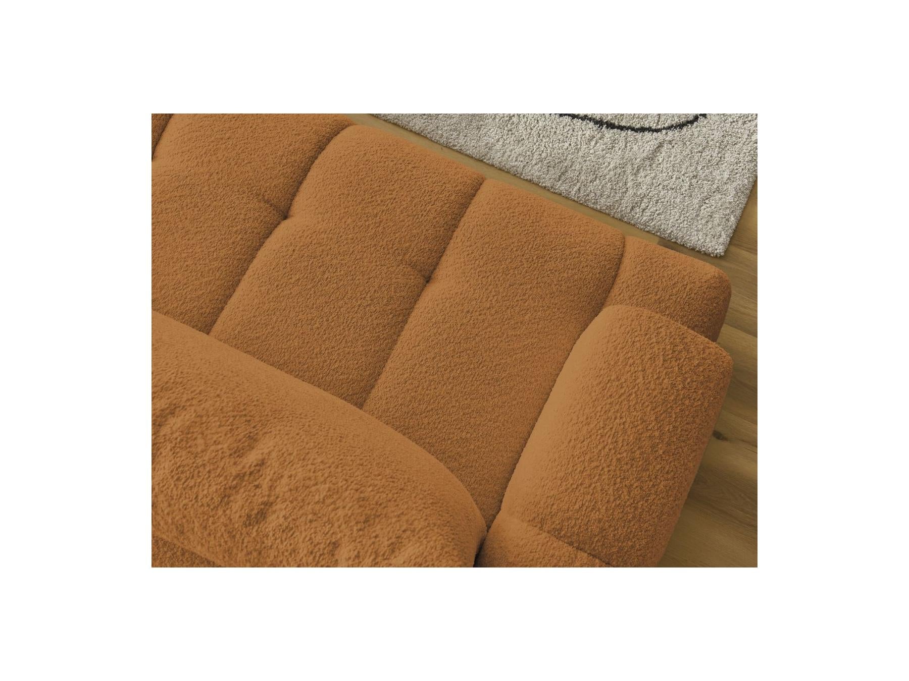 Fuji - Canapé D'Angle Convertible - Tissu Bouclette - Angle Droit