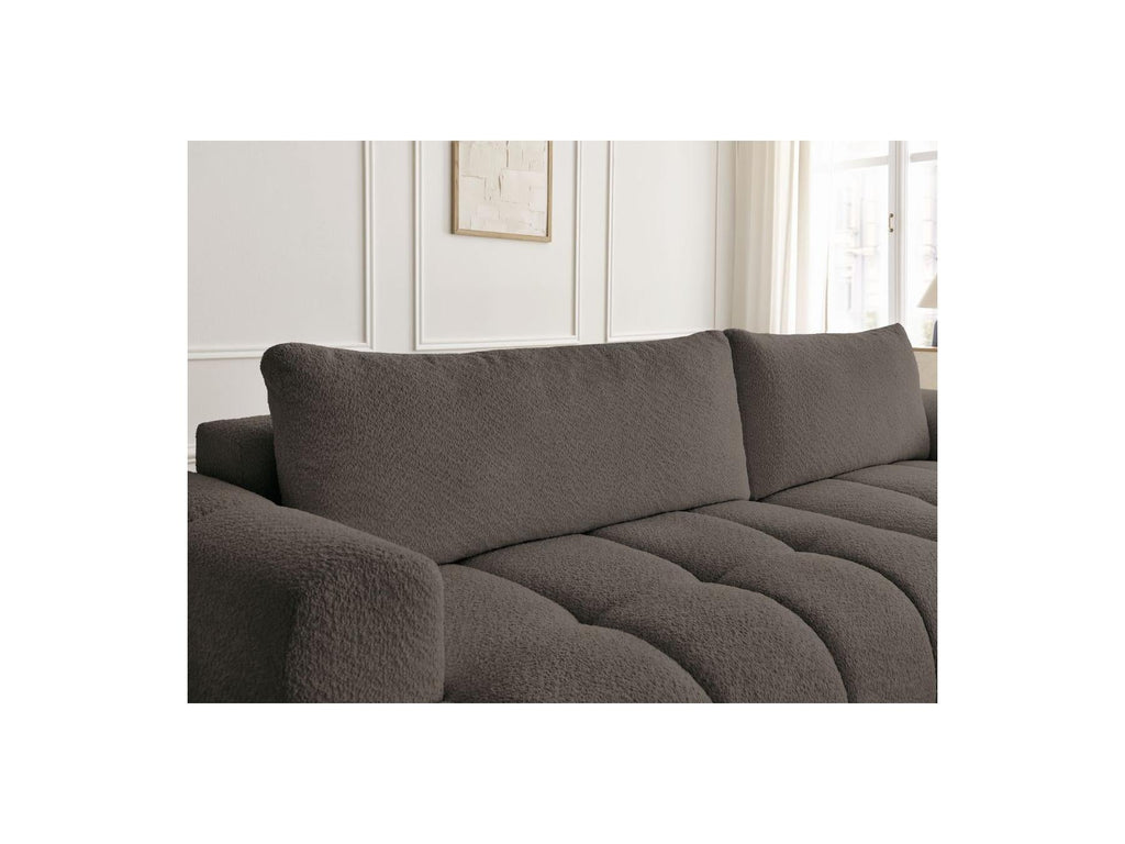 Fuji - Canapé D'Angle Convertible - Tissu Bouclette - Angle Droit