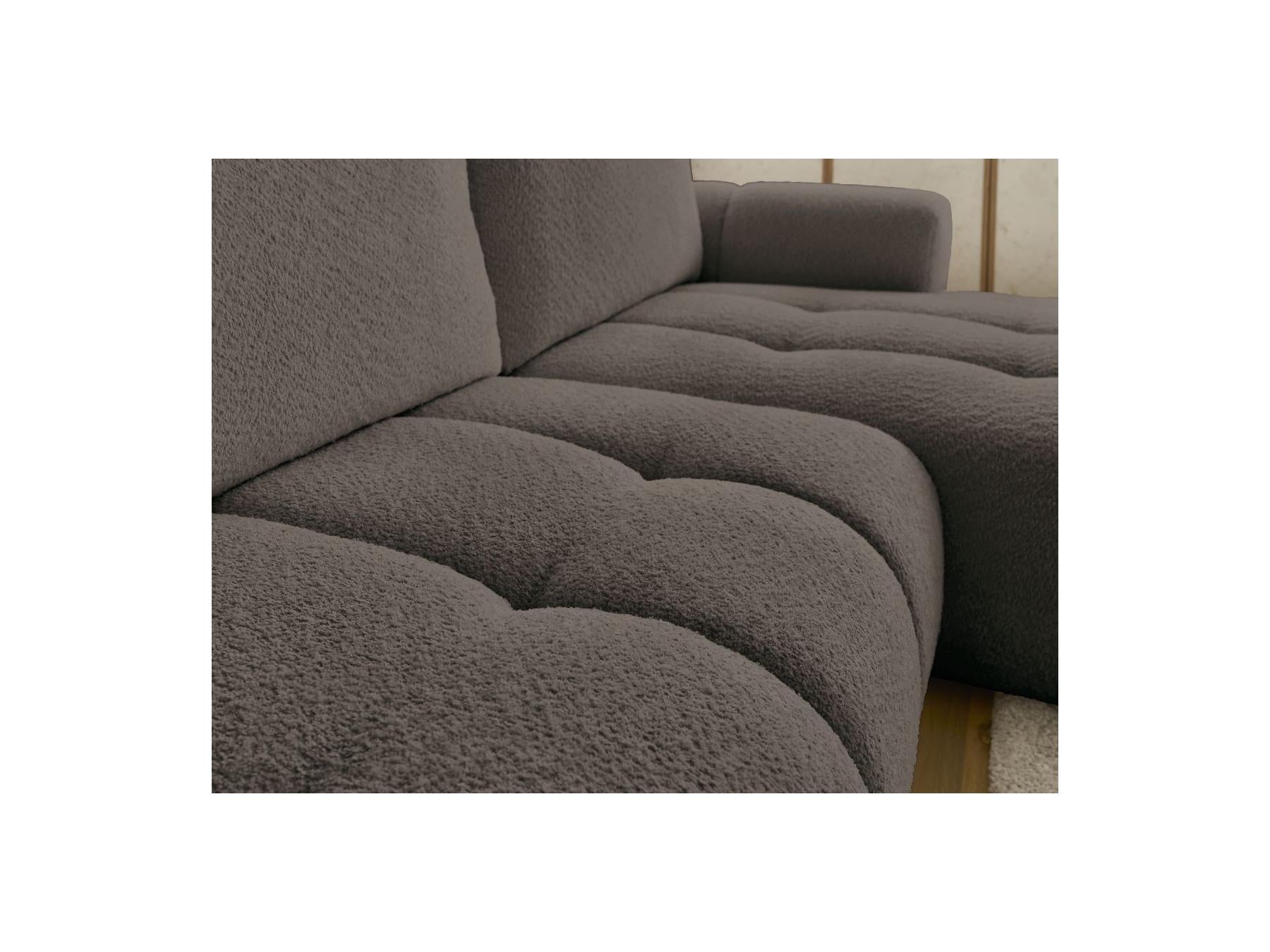 Fuji - Canapé D'Angle Convertible - Tissu Bouclette - Angle Droit