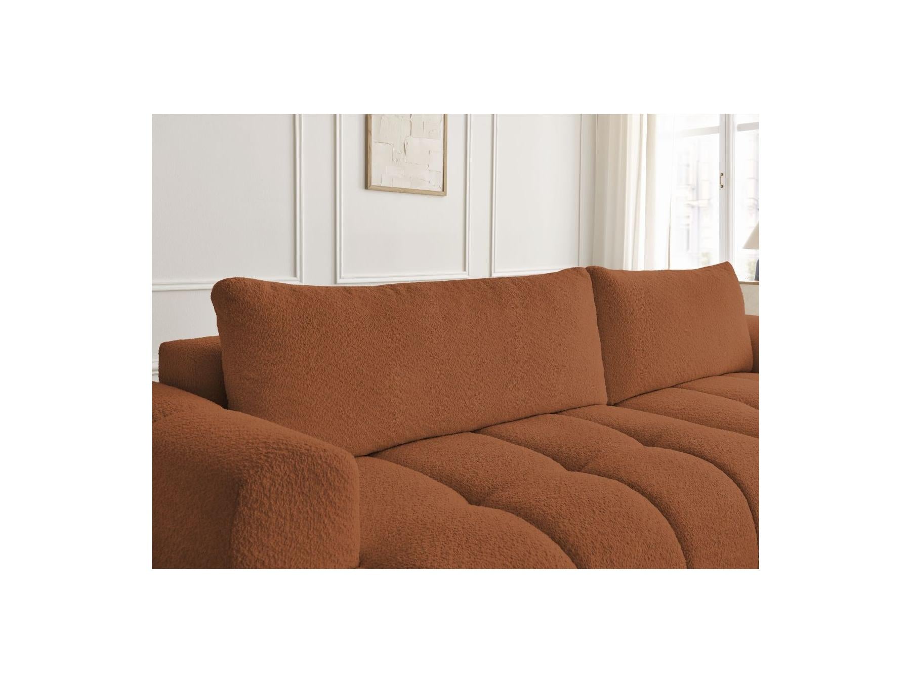 Fuji - Canapé D'Angle Convertible - Tissu Bouclette - Angle Droit
