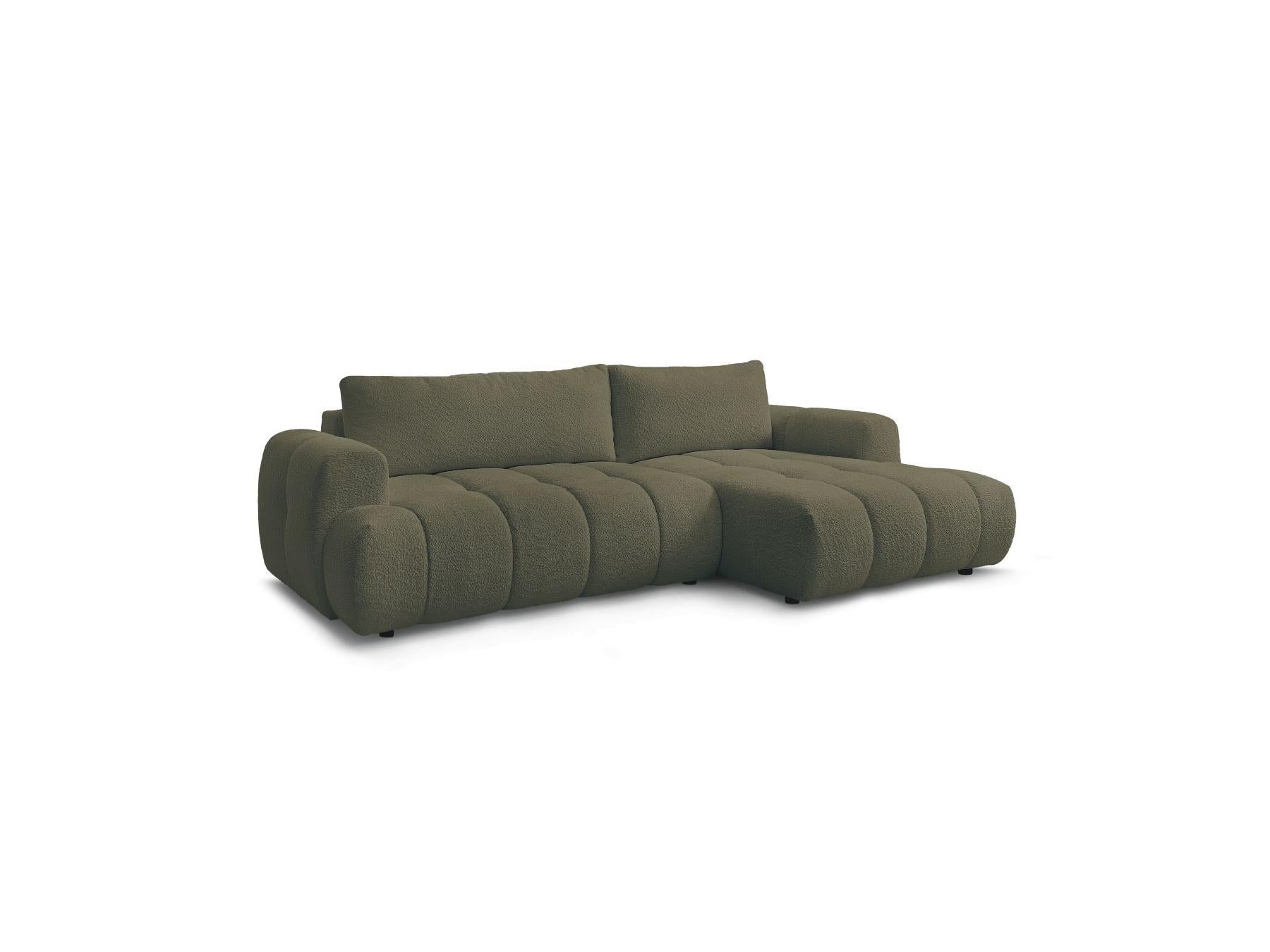 Fuji - Canapé D'Angle Convertible - Tissu Bouclette - Angle Droit